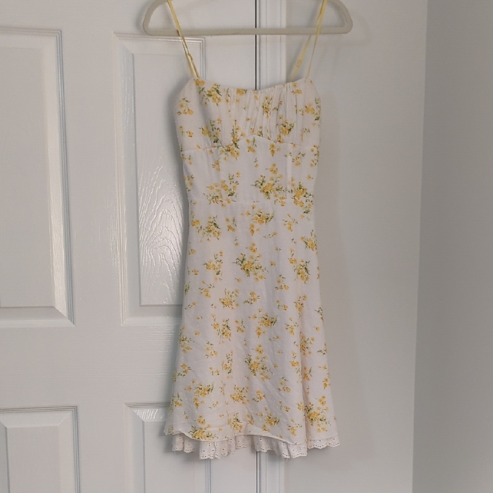 Ruby Rox Yellow Floral Mini Dress - Picture 2 of 5